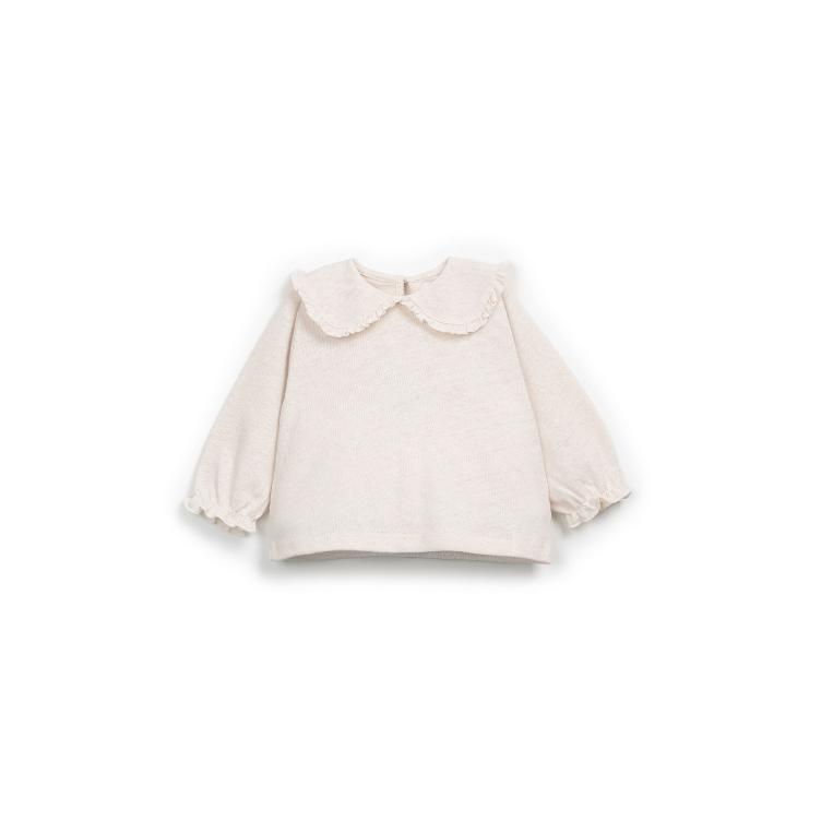 SALE I Langarmshirt aus Jersey mit Leinen - PLAY UP