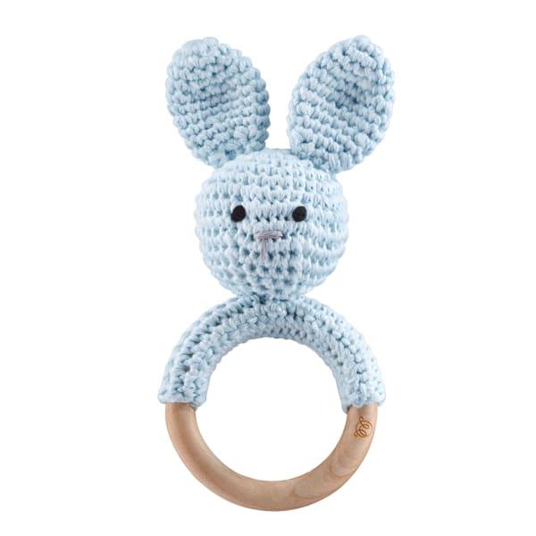 Rattle-Teether Bunny - Light Blue MAYLILY