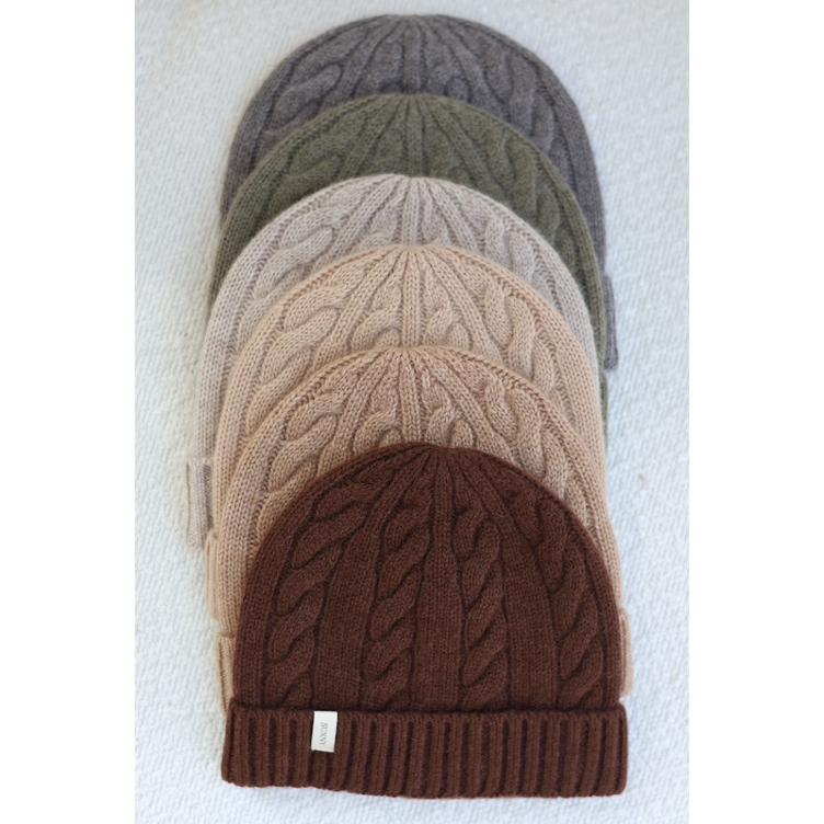 Zopfmuster Mütze Baby & Kids (1–4 Jahre) – Merinowolle & Kaschmir